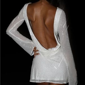 Meshki Napa Sequin Mini Dress - White